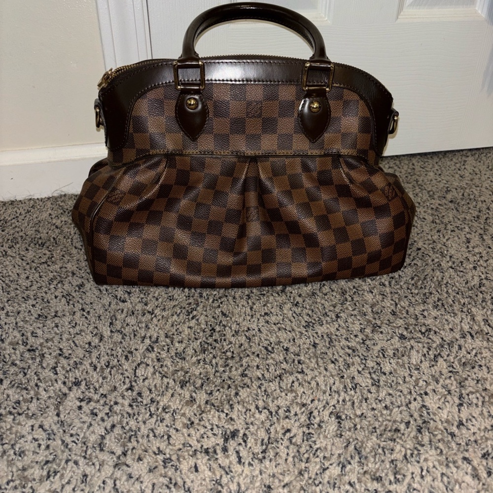 Brown Checkered Handbag
